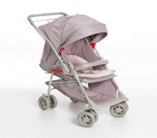 Carrinho de Bebê Berço Passeio Maranello Cinza/Rosa - Código 10847